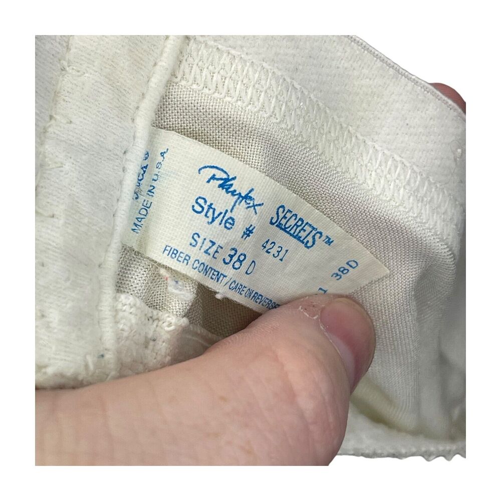 Playtex Secrets Underwire Bra Women's 38D Ivory Adjustable Strap Full Coverage - Picture 4 of 6